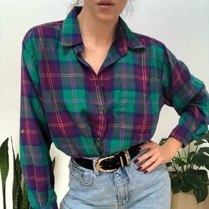 Vintage 80s 90s plaid flannel shirt